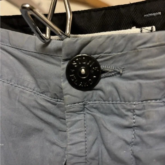 Stone Island Light Blue Cargo Shorts with Badge